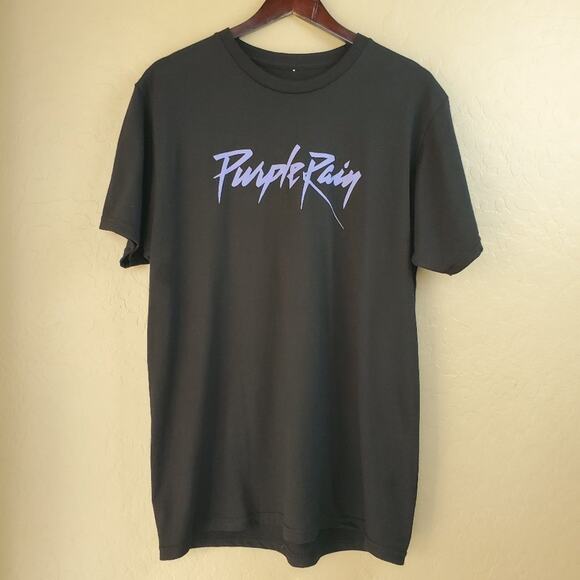 Prince Purple Rain Short Sleeve Black Graphic Tee - Picture 2 of 7